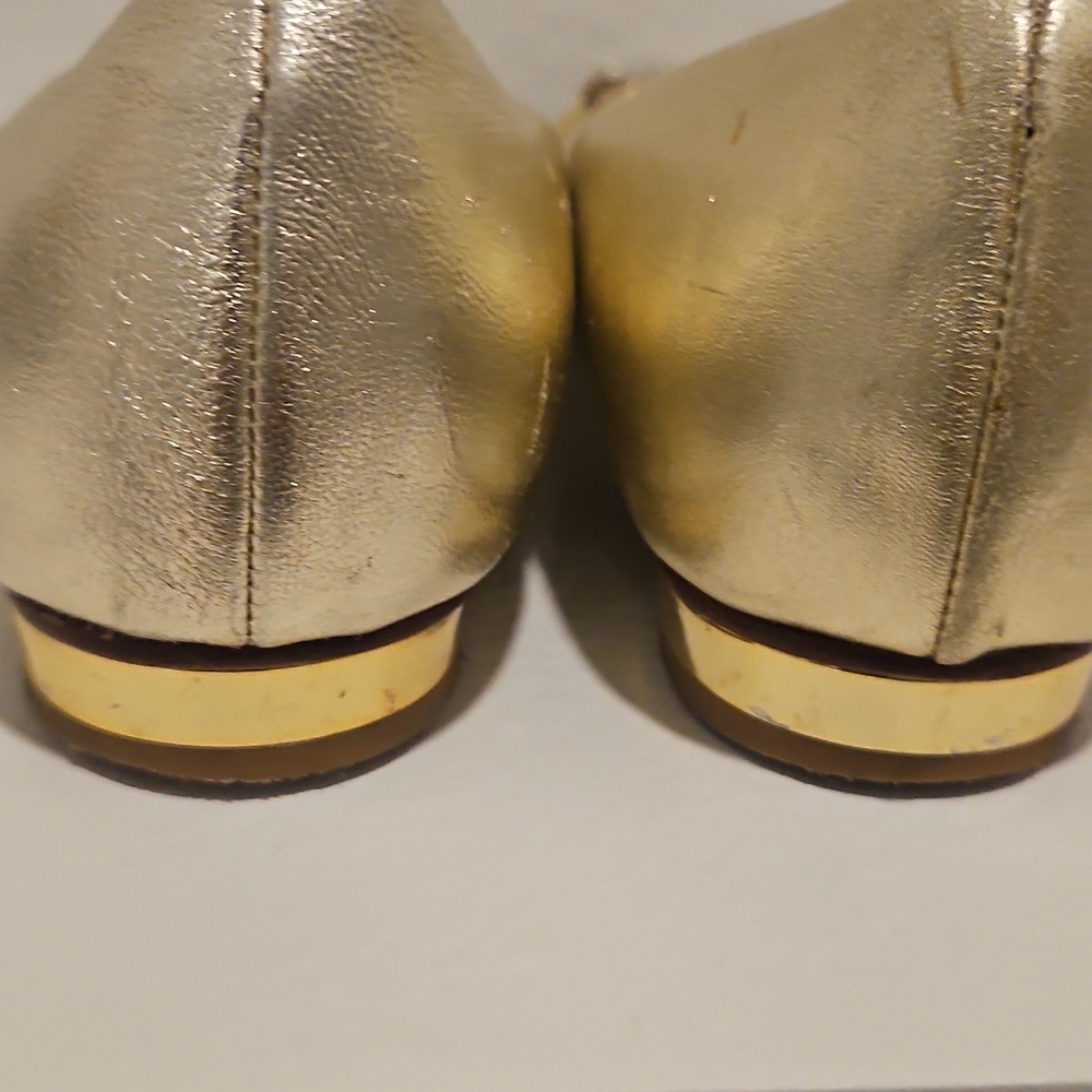 St. John Gold and Silver Flats with Metallic Cap Toe - Picture 4 of 4